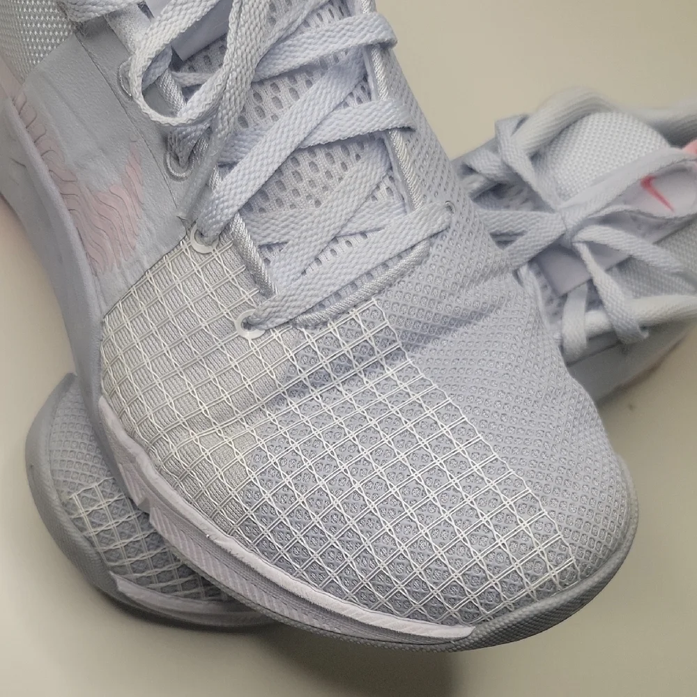 Nike Gray and Pink Athletic Shoes Lightweight Mesh Design